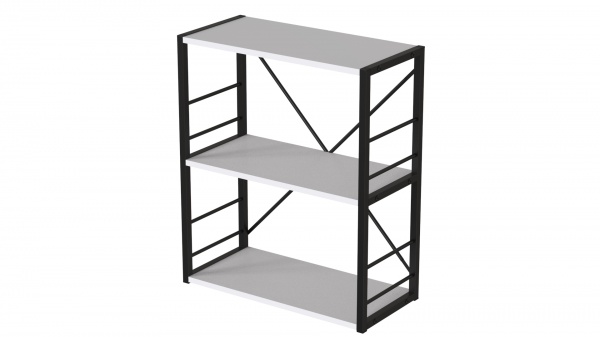 Этажерка Конект 3/60 730х600х280 мм белый/черный (XK00217)