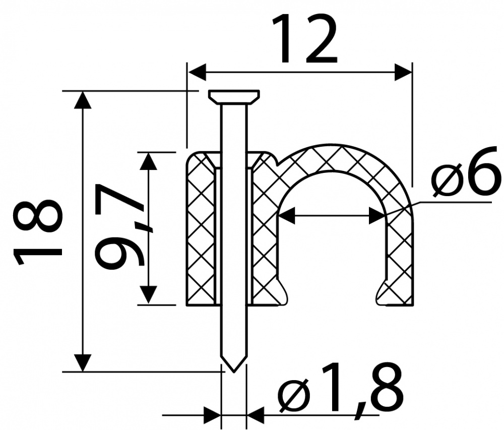Скоба круглая Аско-Укрем CHR-6 черный