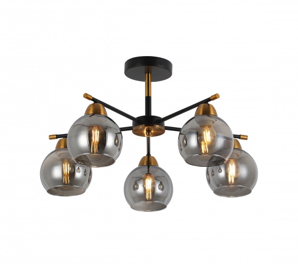Люстра потолочная Blitz 5x60 Вт E27 черный/золото 8238-45 