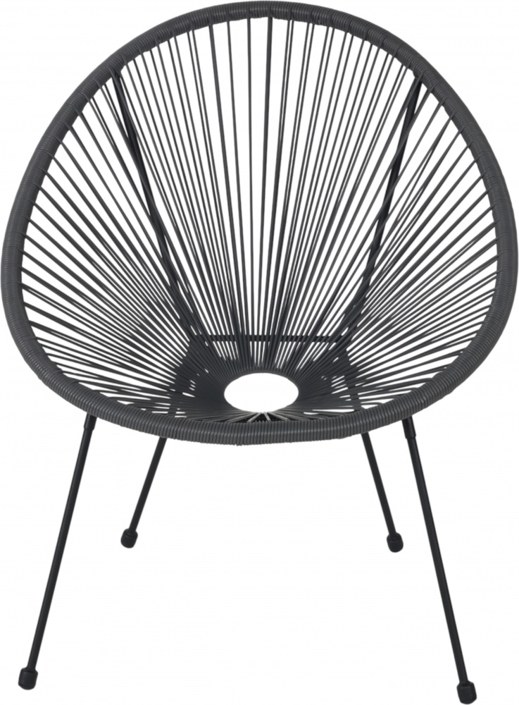 Крісло ротангове Indigo кругле 75,5х72х85 см сірий