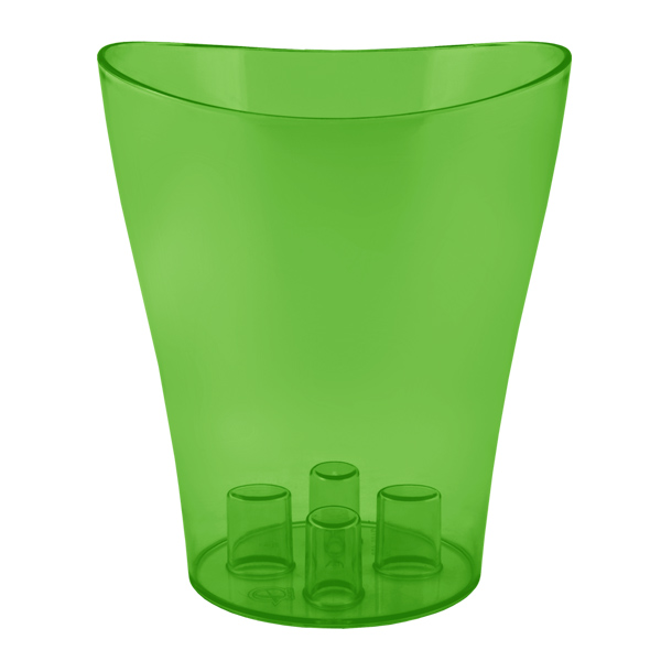 Кашпо пластиковое Алеана Ника круглый 1,1л зеленый прозрачный (114050) 