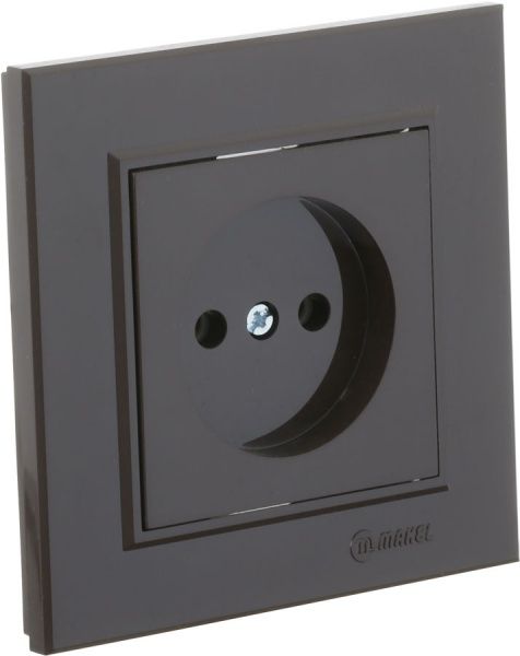 Розетка без заземления Makel Karea без шторок без крышки коричневый