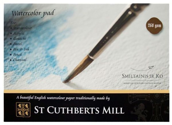 Склейка для акварели A3 42х29 см 260 г/м² 20 листов Smiltainis