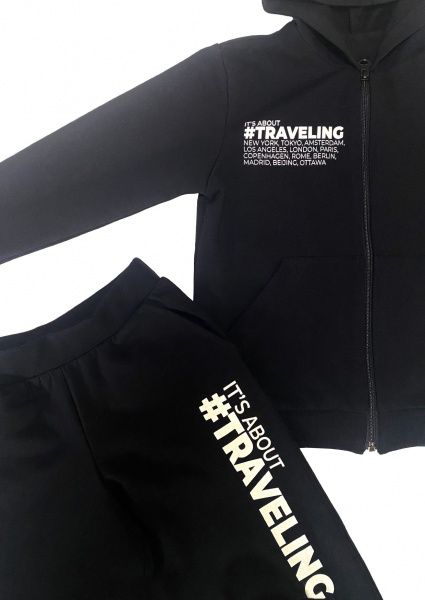 Спортивний костюм Roksana для хлопчика №0027/32199 р.146/152 чорний 