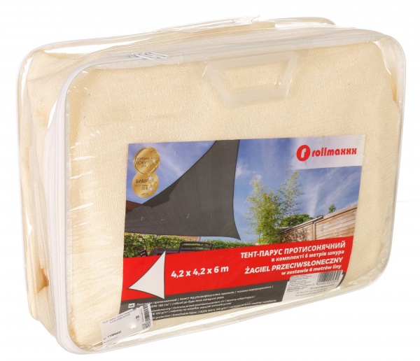 Тент-парус треугольник 4,2x4,2x6 м белый 