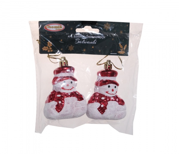 Набор новогодних украшений Снеговик BAI9250 8 см 2 шт./уп.