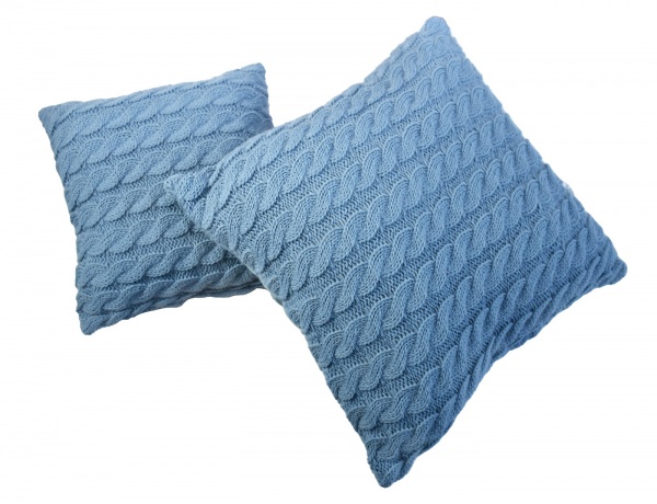 Подушка декоративна Коси волошкова 33x33 см блакитний 