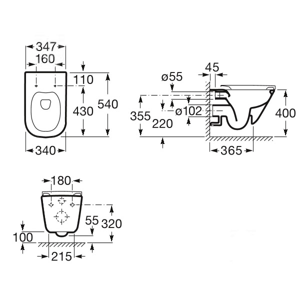 Унітаз підвісний ROCA Gap A34H470000