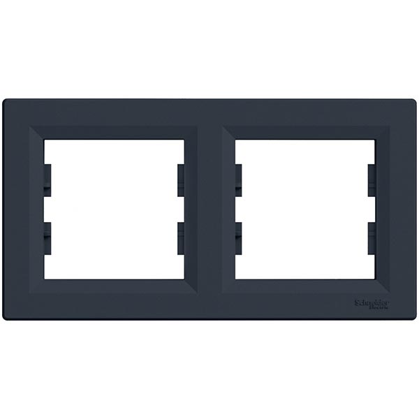 Рамка двухместная Schneider Electric ASFORA горизонтальная антрацит EPH5800271