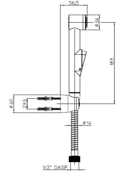 Лійка для біде Bossini Macan 5л/хв. хром WMI001B00030004 