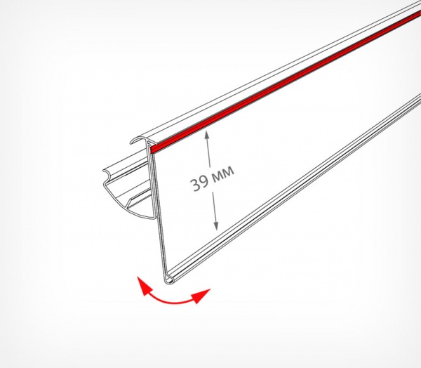 Цінникотримач поличний LP39 1238 мм прозорий 10 шт.