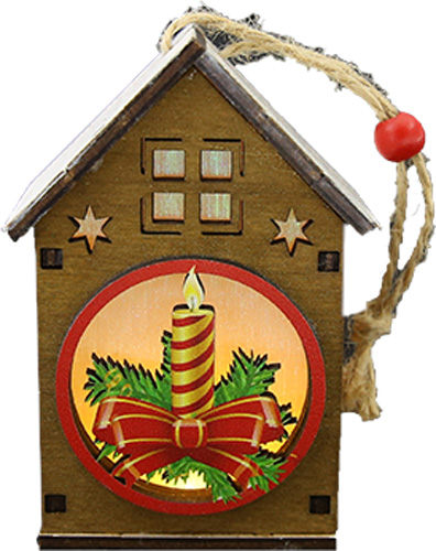 Підвіска Будиночок 11 см різнокольоровий 1220301