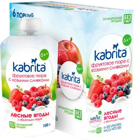 Пюре Kabrita Лісові ягоди з яблучним пюре 100 г 8716677006864 