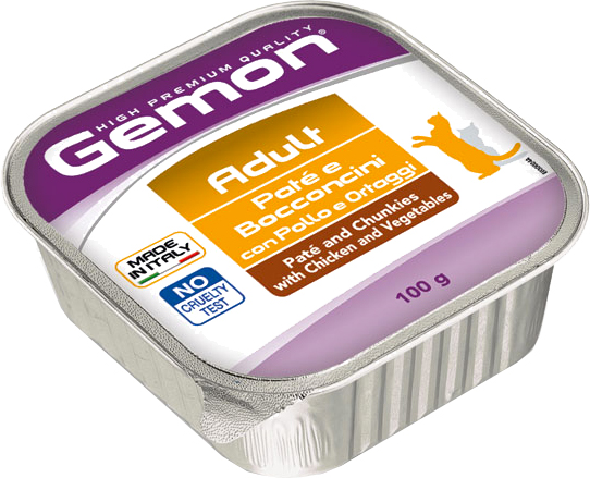 Корм для котів GEMON Cat Wet Adult з куркою та овочами 100 г