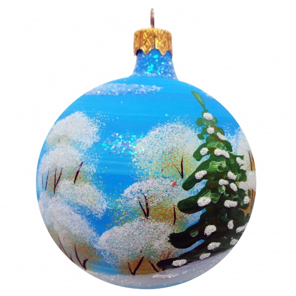 Елочная игрушка Зайчик d 80 мм с рисунком К-1600-9-80