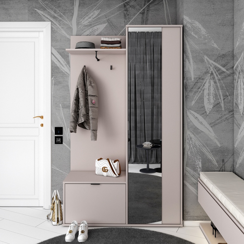 Прихожая с зеркалом Doros Дора 1920х1135х400 мм кашемир