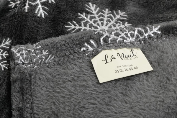 Плед Basic Glitter Snow 150x190 см сірий із білим La Nuit 
