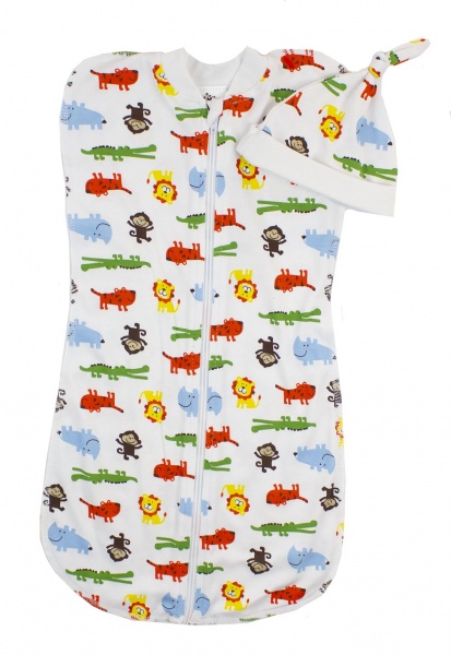 Спальный мешок унисекс Luna Kids Зверушки р.68 белый с принтом 