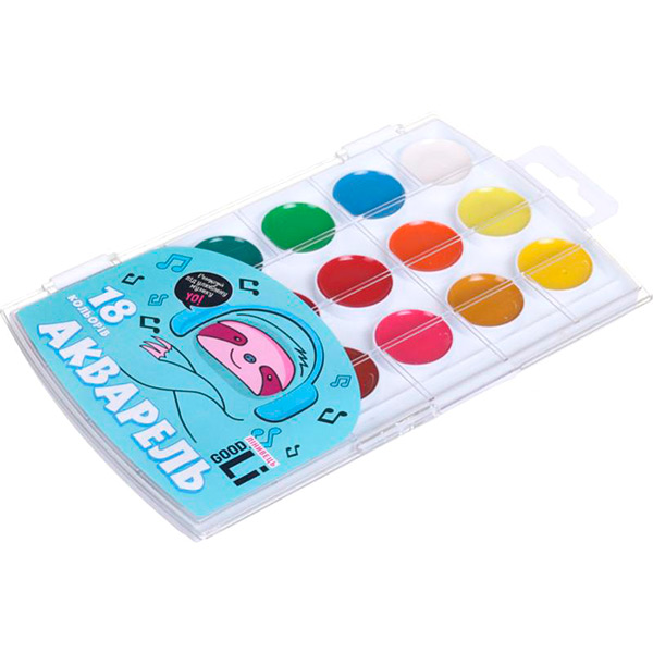 Акварель медовая 18 цветов без кисточки 400104_2 Good Li