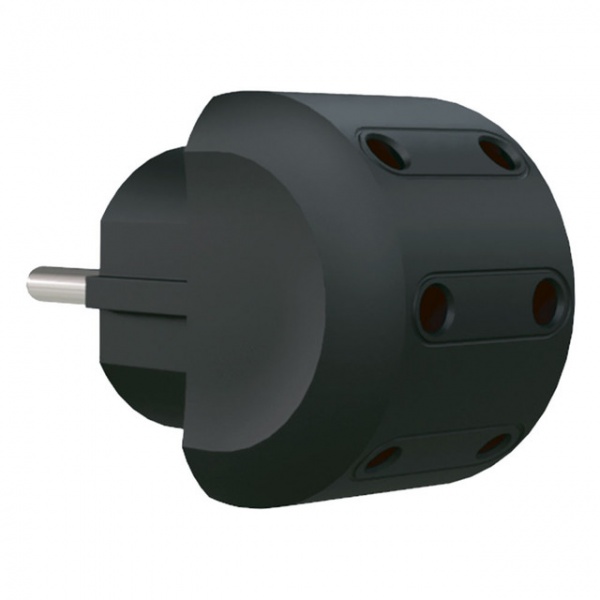 Переходник Neomax Пятерник без заземления 5 гн. черный NX1127 