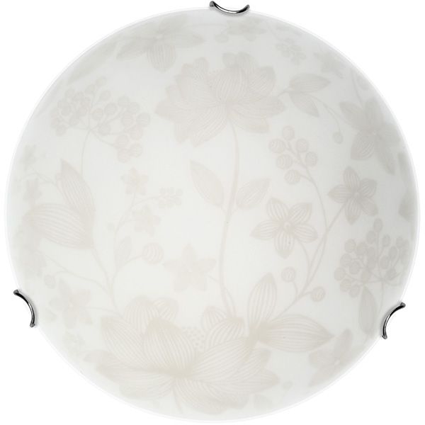 Світильник настінно-стельовий Декора Флора 2x60 Вт E27 з малюнкомбілий 24290 mat 