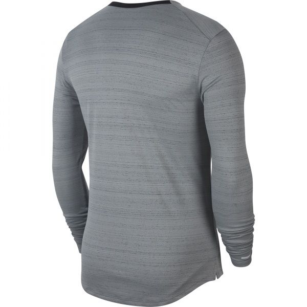 Футболка Nike M NK DF MILER TOP LS CU5989-084 р.XL серый