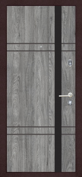 Дверь входная TM Riccardi Стандарт 5-С BG бетон темный / дуб юджин 2050x960 мм правая