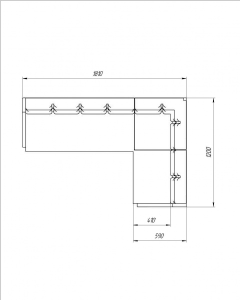 Уголок кухонный Україна Сицилия 1,21х1,81 бежевый коричневый 