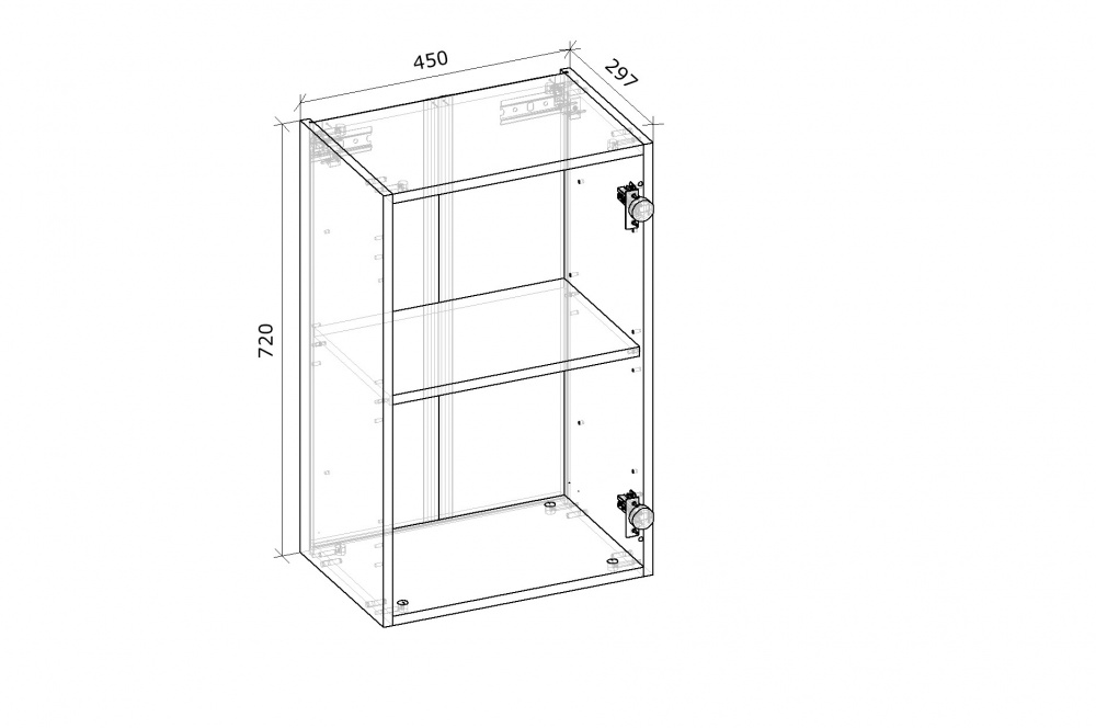 Шкаф верхний Грейд Оптимум 450x720x297 мм серый графит