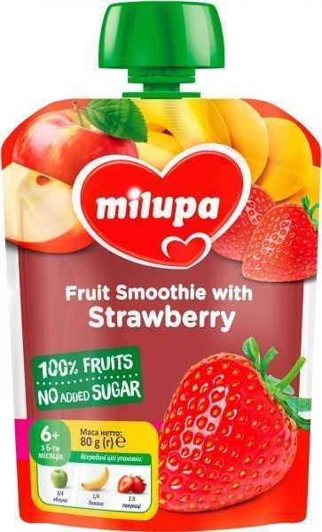 Пюре Milupa Яблуко, банан і полуниця 80 г 