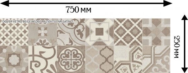 Плитка Allore Group Dover Vetro Beige W\DEC M NR Satin 1 