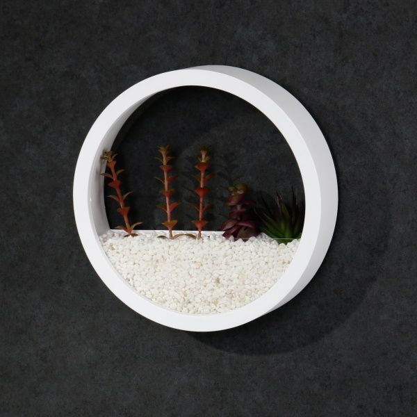 Декор настенный Nature круглый 25x25 см белый 