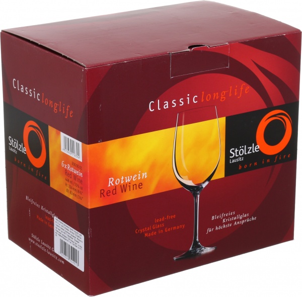 Набір бокалів для вина Classic long-life 448 мл 6 шт. Stoelzle 