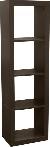 Полиця для книг Inteo Кубус МІКС 1х4 (3D HDF) 438x1500x290 мм венге 