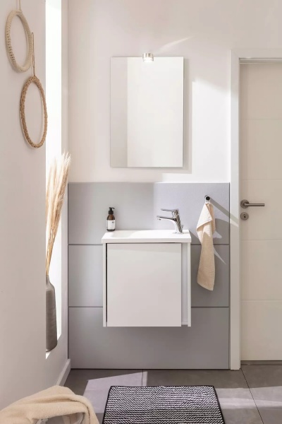 Тумба подвесная ЮВЕНТА Susie - 50 Белый с умывальником 