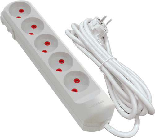 Удлинитель Neomax без заземления 5 гн. белый 3 м NX500503 
