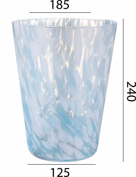 Ваза скляна Wrzesniak Glassworks Confetti опал 35 см прозорий блакитний 
