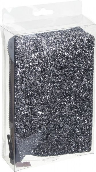 Косметичка блестящая 10х4х18 см серебристый 