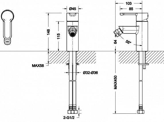 Змішувач для біде Bravat Stream F 33783C