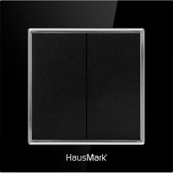 Накладка на механизм выключателя двухклавишный HausMark Alta без подсветки черный SNG-SWP.SQ20MG2W1-BK