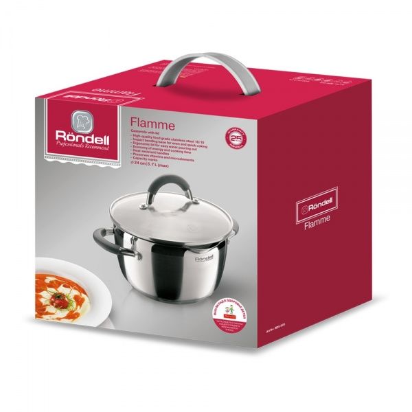 Кастрюля с крышкой Flamme 5,7 л RDS-025 Rondell