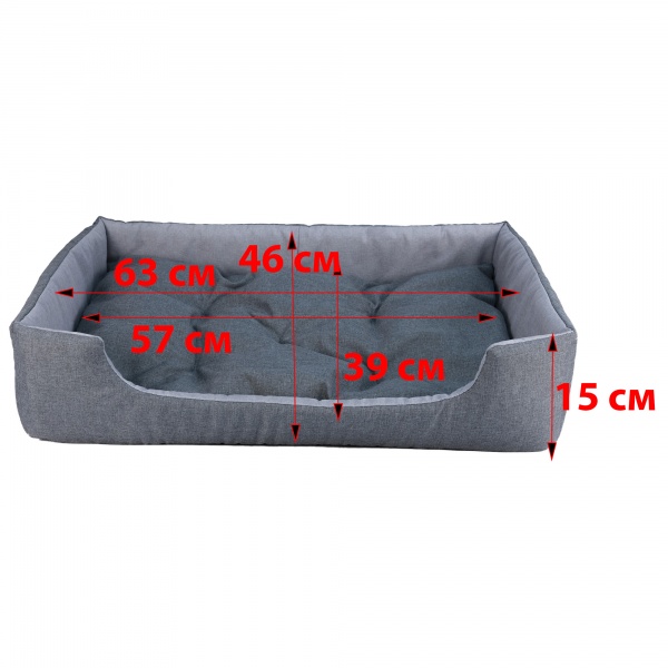 Лежак FX home Rosto 63x46x15 см серый