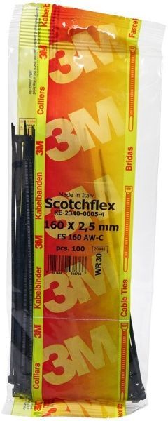 Стяжка кабельна 3M 160x2,5 100 шт. чорний 