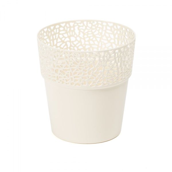 Горшок пластиковый Ламела Росса 145 круглый 1,0 л кремовый 