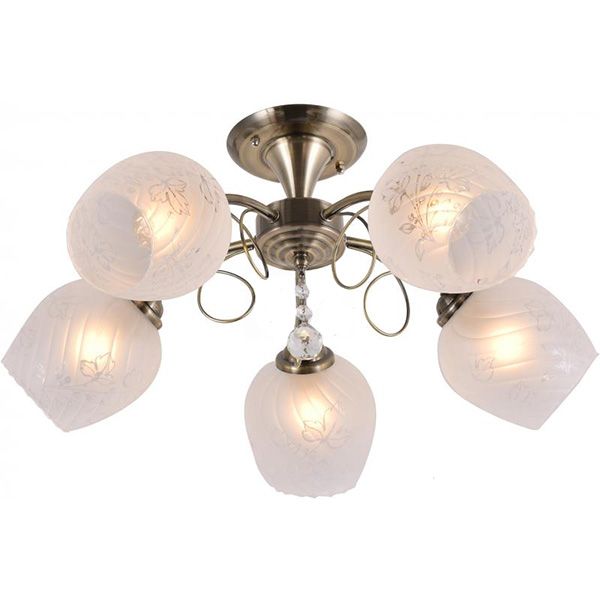 Люстра потолочная Accento lighting Urano 5xE27 античная латунь ALG-73762/5 