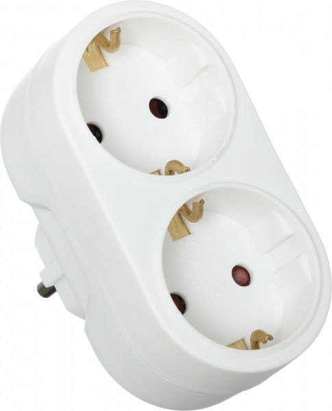 Двійник UP! (Underprice) RM1-01/02 із заземленням 2 гн. білий RM1-01/02 