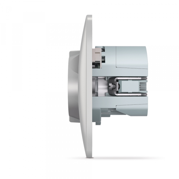 Розетка із заземленням Videx Binera IP20 срібний шовк VF-BNSK1GU2-SS