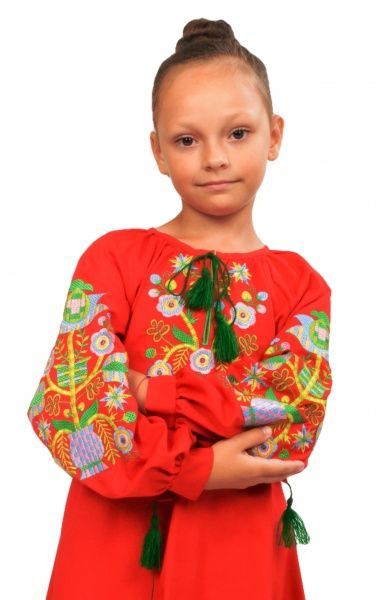 Платье Эдельвика 134 красный 91-19/00 