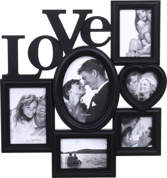 Рамка для фото Koopman колаж Love 40.5х44х4 см чорний 
