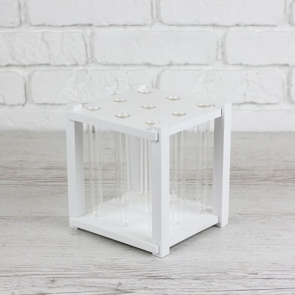 Ваза декоративная на 9 пробирок 160х160х170 белая Стеклоприбор